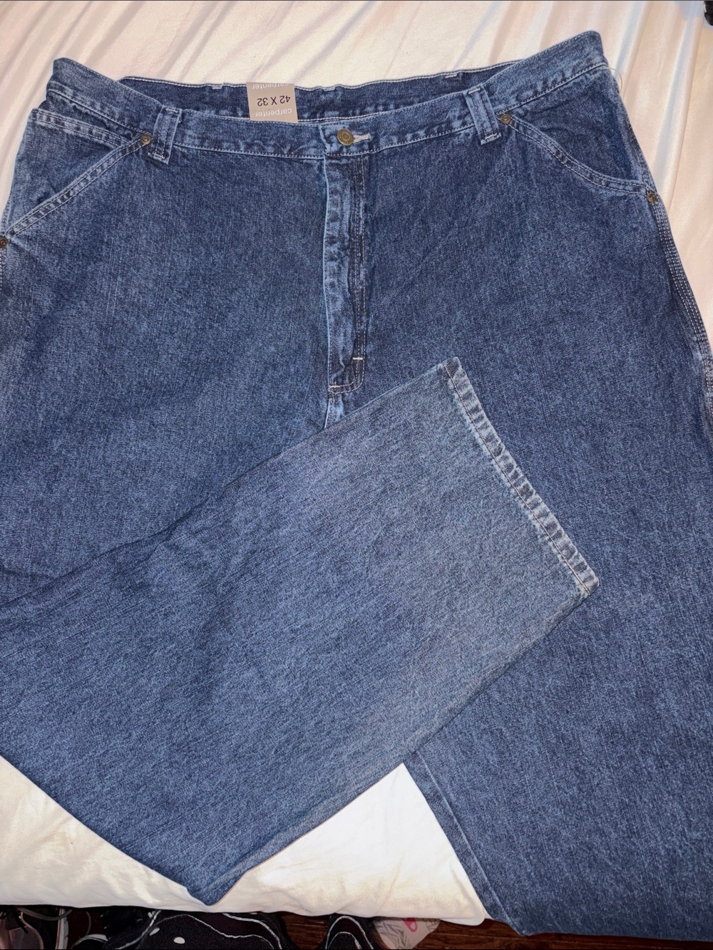 New with tags Classic Men's Blue Denim Jeans Lee Ryder Carpenter size 42 x 32